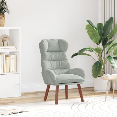 Sillón Relaxante de Terciopelo Gris Claro | Foro24.es | Tu tienda online para hogar, jardín y más Foro24.es