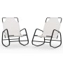 Rocking lounger 2 units in cream steel and textilene by vidaXL, Loungers - Ref: Foro24-318142, Price: 104,08 €, Discount: %