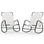 Rocking lounger 2 units in cream steel and textilene by vidaXL, Loungers - Ref: Foro24-318142, Price: 111,27 €, Discount: %