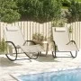 Tumbona mecedora 2 unidades de acero y textilene crema de vidaXL, Tumbonas - Ref: Foro24-318138, Precio: 132,93 €, Descuento: %