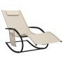 Tumbona mecedora 2 unidades de acero y textilene crema de vidaXL, Tumbonas - Ref: Foro24-318138, Precio: 134,42 €, Descuento: %