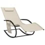 Tumbona mecedora 2 unidades de acero y textilene crema de vidaXL, Tumbonas - Ref: Foro24-318138, Precio: 132,93 €, Descuento: %