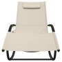 Tumbona mecedora 2 unidades de acero y textilene crema de vidaXL, Tumbonas - Ref: Foro24-318138, Precio: 134,42 €, Descuento: %