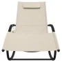 Tumbona mecedora 2 unidades de acero y textilene crema de vidaXL, Tumbonas - Ref: Foro24-318138, Precio: 132,93 €, Descuento: %