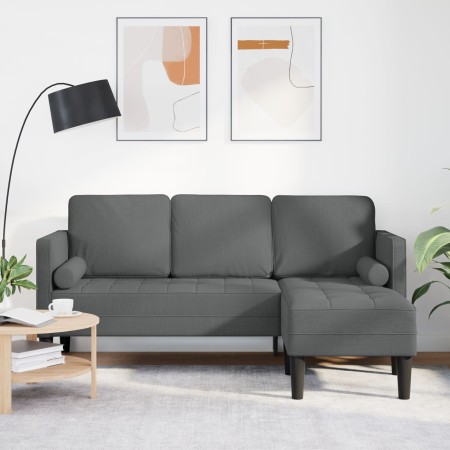 Sofá Esquinero de 3 Plazas Gris Oscuro de 160 cm en Tela by , Sofas - Ref: Foro24-42001914, Price: 243,29 €, Discount: %