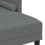 Sofá Esquinero de 3 Plazas Gris Oscuro de 160 cm en Tela