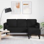 Sofá Esquinero de 3 Plazas Negro 160 cm de Tela by , Sofas - Ref: Foro24-42001915, Price: 243,73 €, Discount: %