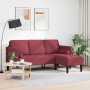 Sofá esquinero de 3 plazas Rojo vino 160 cm Tela