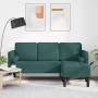 Sofá en L de 3 plazas Verde Oscuro 160 cm Tela von , Sofas - Ref: Foro24-42001917, Preis: 289,41 €, Rabatt: %