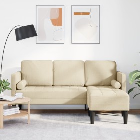 Sofá en L de 3 plazas crema de de 160 cm de tela von , Sofas - Ref: Foro24-42001919, Preis: 286,64 €, Rabatt: %