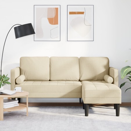 Sofá en L de 3 plazas crema de de 160 cm de tela von , Sofas - Ref: Foro24-42001919, Preis: 286,64 €, Rabatt: %