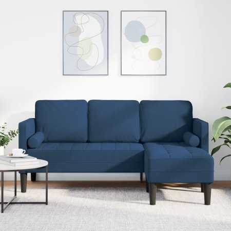 Sofá L de 3 plazas  Azul 160 cm Tela | Foro24.es | Tu tienda online para hogar, jardín y más Foro24.es