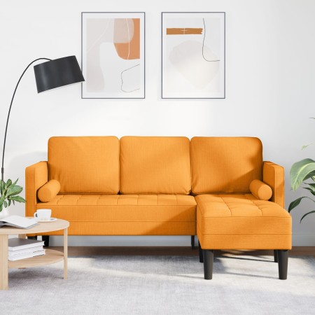 Sofá L de 3 plazas  Amarillo oscuro 160 cm Tela | Foro24.es | Tu tienda online para hogar, jardín y más Foro24.es