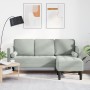Sofá de 3 plazas con chaiselongue L gris claro de 160 cm en terciopelo by , Sofas - Ref: Foro24-42001925, Price: 228,16 €, Di...