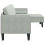 Sofá de 3 plazas con chaiselongue L gris claro de 160 cm en