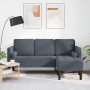 Sofá de 3 plazas con chaise L gris oscuro de 160 cm terciopelo by , Sofas - Ref: Foro24-42001926, Price: 228,16 €, Discount: %