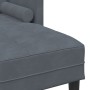 Sofá de 3 plazas con chaise L gris oscuro de 160 cm terciopelo