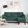 Sofá de 3 plazas con chaise L de terciopelo verde oscuro de 160 cm von , Sofas - Ref: Foro24-42001927, Preis: 266,83 €, Rabat...