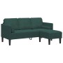 Sofá de 3 plazas con chaise L de terciopelo verde oscuro de 160 cm von , Sofas - Ref: Foro24-42001927, Preis: 266,83 €, Rabat...