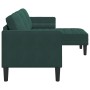 Sofá de 3 plazas con chaise L de terciopelo verde oscuro de 160 cm von , Sofas - Ref: Foro24-42001927, Preis: 266,83 €, Rabat...