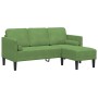 Sofá de 3 plazas con chaise longue en forma de L verde claro de 160 cm de terciopelo von , Sofas - Ref: Foro24-42001928, Prei...