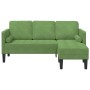 Sofá de 3 plazas con chaise longue en forma de L verde claro de 160 cm de terciopelo von , Sofas - Ref: Foro24-42001928, Prei...