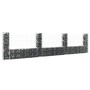 U-shaped gabion basket 4 iron posts 380x20x100 cm by vidaXL, fence panels - Ref: Foro24-151277, Price: 112,01 €, Discount: %