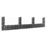 U-shaped gabion basket 4 iron posts 380x20x100 cm by vidaXL, fence panels - Ref: Foro24-151277, Price: 110,62 €, Discount: %