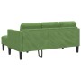 Sofá de 3 plazas con chaise longue en forma de L verde claro de 160 cm de terciopelo von , Sofas - Ref: Foro24-42001928, Prei...