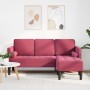 Sofá de 3 plazas con chaise L en terciopelo rojo vino de 160 cm von , Sofas - Ref: Foro24-42001930, Preis: 266,83 €, Rabatt: %