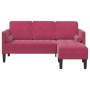 Sofá de 3 plazas con chaise L en terciopelo rojo vino de 160 cm von , Sofas - Ref: Foro24-42001930, Preis: 266,83 €, Rabatt: %