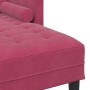 Sofá de 3 plazas con chaise L en terciopelo rojo vino de 160 cm von , Sofas - Ref: Foro24-42001930, Preis: 266,83 €, Rabatt: %