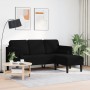 Sofá de 3 plazas con chaise longue en forma de L negro de 160 cm en terciopelo von , Sofas - Ref: Foro24-42001931, Preis: 288...