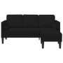 Sofá de 3 plazas con chaise longue en forma de L negro de 160 cm en terciopelo von , Sofas - Ref: Foro24-42001931, Preis: 288...