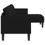 Sofá de 3 plazas con chaise longue en forma de L negro de 160 cm en terciopelo von , Sofas - Ref: Foro24-42001931, Preis: 288...