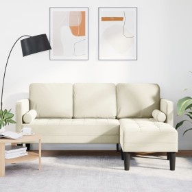 Sofá en L Crema 173x131x67 cm Terciopelo