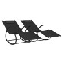 Rocking lounger 2 units in steel and black textilene by vidaXL, Loungers - Ref: Foro24-318128, Price: 129,18 €, Discount: %