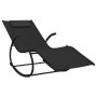 Rocking lounger 2 units in steel and black textilene by vidaXL, Loungers - Ref: Foro24-318128, Price: 129,18 €, Discount: %