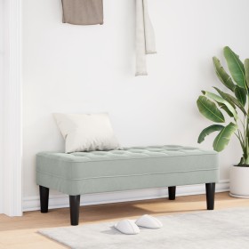 Banco Gris Claro 113 cm Terciopelo