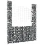 Cesta de gaviones forma de U 2 postes de hierro 140x20x200 cm de vidaXL, Paneles de vallas - Ref: Foro24-151289, Precio: 83,0...