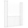 Cesta de gaviones forma de U 2 postes de hierro 140x20x200 cm de vidaXL, Paneles de vallas - Ref: Foro24-151289, Precio: 83,0...