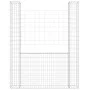 Cesta de gaviones forma de U 2 postes de hierro 140x20x200 cm de vidaXL, Paneles de vallas - Ref: Foro24-151289, Precio: 83,0...