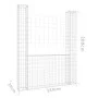 Cesta de gaviones forma de U 2 postes de hierro 140x20x200 cm de vidaXL, Paneles de vallas - Ref: Foro24-151289, Precio: 83,0...