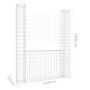 U-förmiger Gabionenkorb 2 Eisenpfosten 140x20x200 cm von vidaXL, Zaunpaneele - Ref: Foro24-151289, Preis: 88,39 €, Rabatt: %