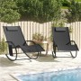 Rocking lounger 2 units in steel and black textilene by vidaXL, Loungers - Ref: Foro24-318136, Price: 179,69 €, Discount: %