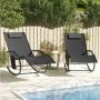 Rocking lounger 2 units in steel and black textilene by vidaXL, Loungers - Ref: Foro24-318136, Price: 178,68 €, Discount: %