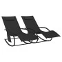 Rocking lounger 2 units in steel and black textilene by vidaXL, Loungers - Ref: Foro24-318136, Price: 178,68 €, Discount: %