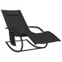 Rocking lounger 2 units in steel and black textilene by vidaXL, Loungers - Ref: Foro24-318136, Price: 178,68 €, Discount: %