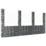 U-shaped gabion basket 4 iron posts 380x20x200 cm by vidaXL, fence panels - Ref: Foro24-151291, Price: 191,53 €, Discount: %