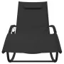 Rocking lounger 2 units in steel and black textilene by vidaXL, Loungers - Ref: Foro24-318136, Price: 178,68 €, Discount: %